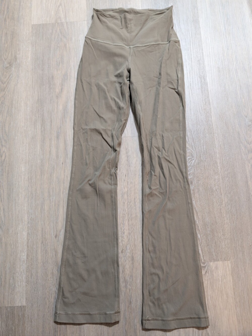 Lululemon Align Flared Ribbed Pants in Olive - 2 - Preloved